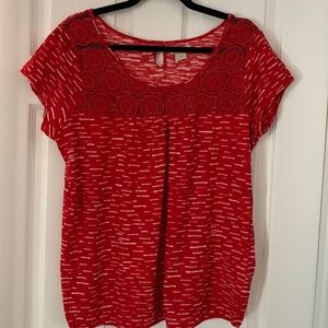 Lucky Cotton Top w/Crochet Trim